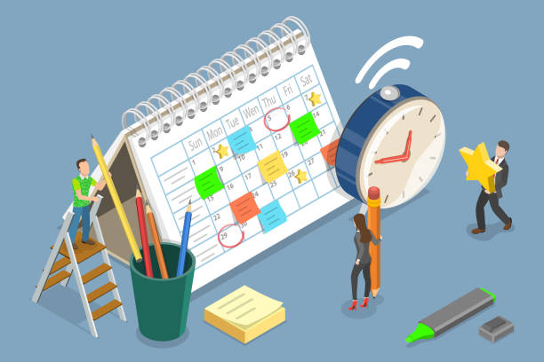 Illustration of a calendar with life event icons