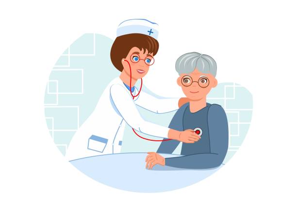 Illustration of a medical checklist and lab equipment